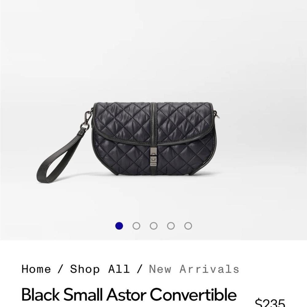 MZ Wallace Black Small Astor Convertible Bag